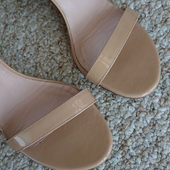 Stuart Weitzman Nudist Block 75MM patent Leather Sandals size 39.5 M - Picture 8 of 12